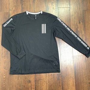 Adidas Mesh Long Sleeve Spell Out Logo Shirt Large